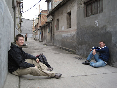 Martin, Taylor, and I exploring Luoyangs streets