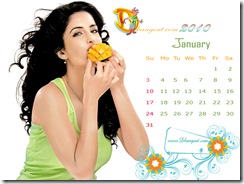 january Katrina Kaif 2010 Desktop Calendar Pictures