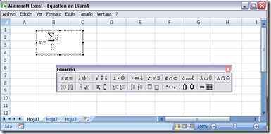 Barra de herramientas editor de ecuaciones