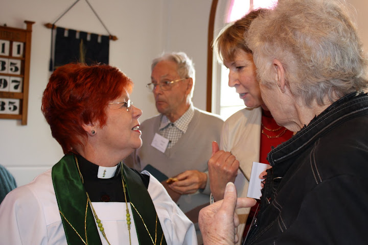Parishioners enjoying coffee