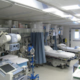 Whistler Olympic Village (WVL) polyclinic entrance to MMU (mobile medical unit). These are trauma beds and ICU beeds.
