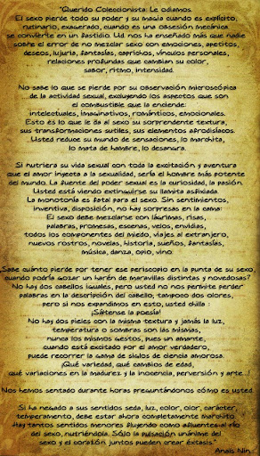 Carta de Anaïs Nin