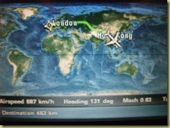 Flight Route to Hong Kong