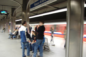 Waiting for our metro...
