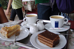 Polish desserts...mmm...chocolate cake, and apple cake!