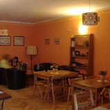 The Krakow hostel common room.