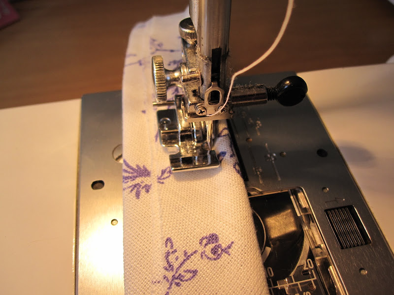 Using a zipper foot to sew close to the cord Using a zipper foot to sew close to the cord