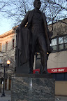 The statue at Lincoln Square.
