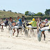 Course attelée à l'hippodrome de la baie du Kernic de Plouescat le 5 août 2010.