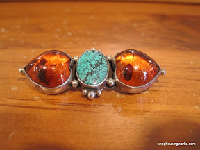 Sterling and Amber Brooch