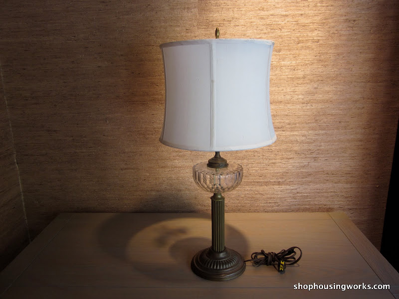 Glass and Metal Table Lamp 