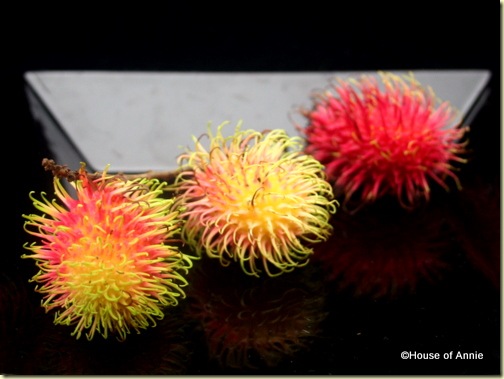 row of rambutans