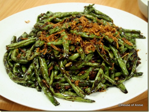 fried green beans at penang seafood restaurant