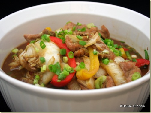 hoisin pork with napa cabbage