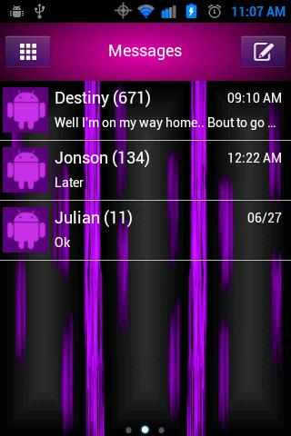 Purple Laser Go sms Pro Theme