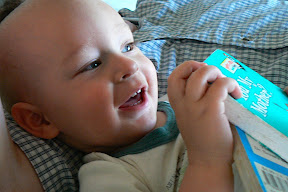 Daddy and Nathan relax and read the new issue of Wired magazine.