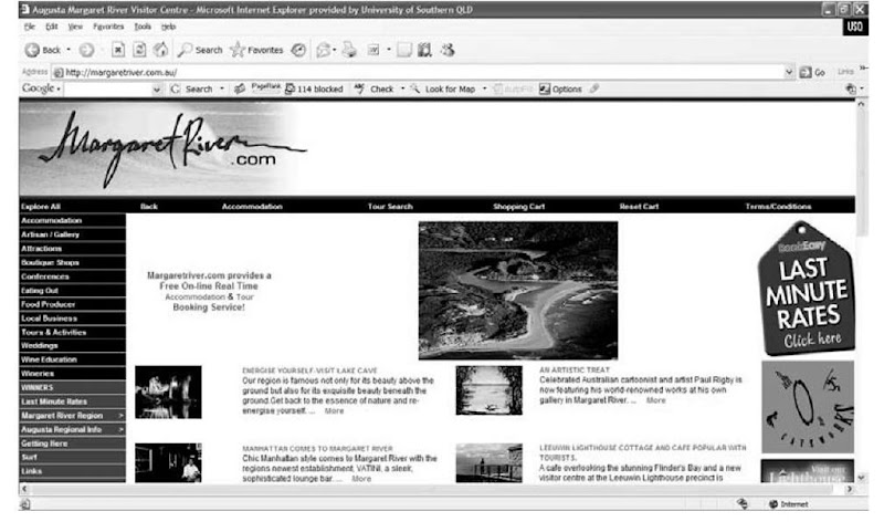  Home page of Margaretriver.com 