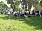 Everyone (and every dog) gathered at the Mission for the blessing of the hounds.