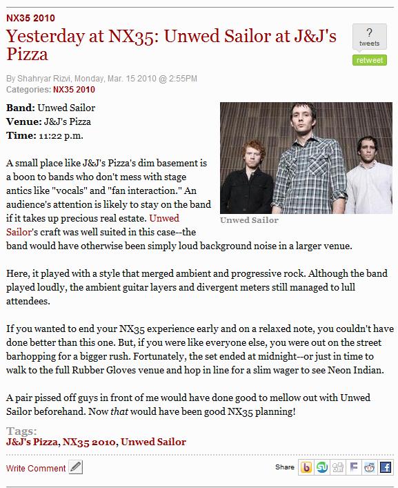 unwed sailor review, original source was Dallas Observer's DC9 At Night blog