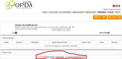 Symbian Certificate Application and software online signing - OPDA.CN2