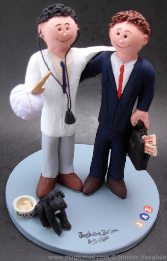 gay doctor wedding cake topper