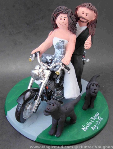 Motorcycle Bride Wedding Cake Topper