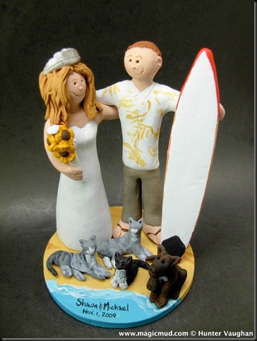 Sunflower Bouquet Wedding Cake Topper Certainly her casually attired groom