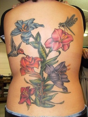 flower tattoo with full body girls tattoos art designs