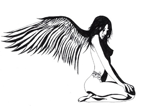 nice angel wings tattoo art