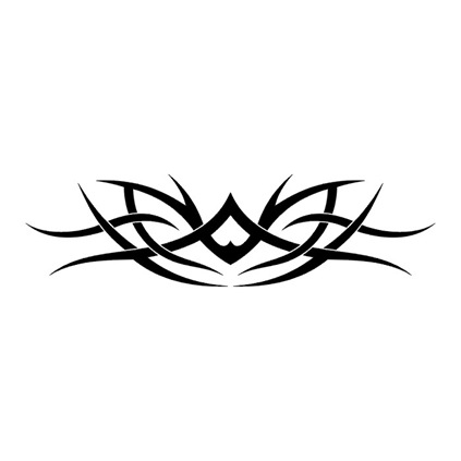 Label: tribal tattoo with flower symbol design