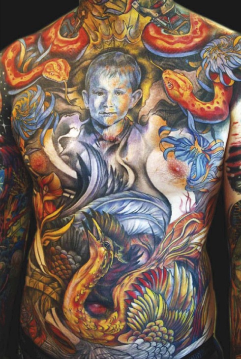 tattoo art child in body