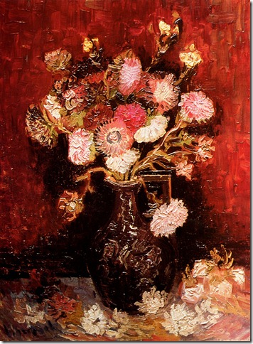 1886 Van Gogh  Fleurs (aster, phlox...), Flowers (aster, phlox…), hst, 61x46 cm