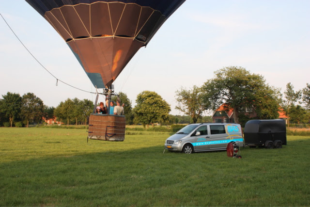 Prive ballon vaart van Exel over Holten naar Nieuw-Heeten.