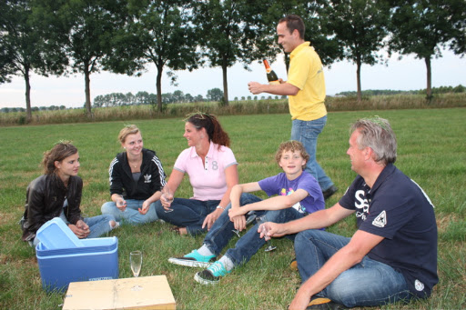 Prive ballonvaart met 5 personen van Arnhem naar Steenderen.