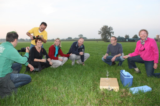Ballonvaren met 6 personen van Ede naar Lunteren.