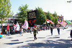 These people were with the Full Gospel Assembly just up the road. I loved all the flags but their canned Christian music was a bit much. They were blasting these very loud Christian pop songs about "Jesus this" and "saved that".  It was hard to hear the other parade marchers' music over this canned shit.