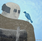 167 - L'oiseau bleu - 2006<br />
80 x 80 - Sable et acrylique sur toile