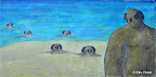 202 - Follow Me - 2007<br />
80 x  40 cm - Aquarelle sur sable sur toile