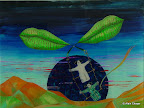 210 - Honey moon - 2008<br />
61 x 46 - Acrylique, sable, or sur résine précieuse