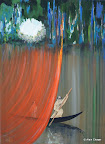 213 - Le passeur du Styx - 2008<br />
92 x 65 - Acrylique et sable sur toile