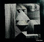 062.1 - Le Rêveur - 1994<br />
50 x 50 - Gravure sur inox poli
