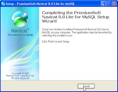 navicat setup finish