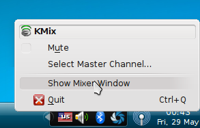show mixer window