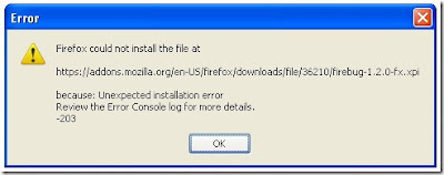 error when Install firefox extension