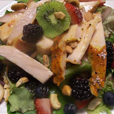 Turkey Salad over Mixed Greens With Fruit