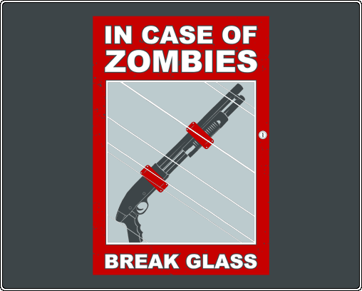 Em caso de zombis - Quebre o Vidro - Estampa Interesante