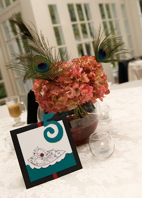 Short Cranberry and Tall Pomegranate Centerpieces