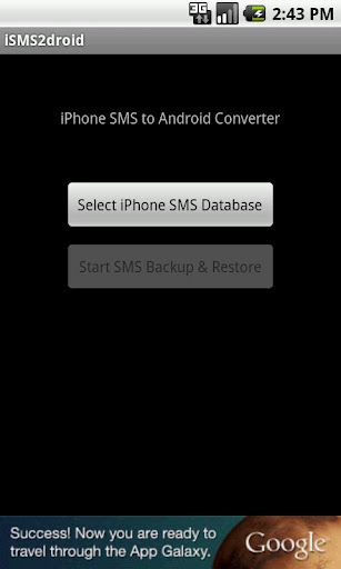 iSMS2droid iPhone SMS Import