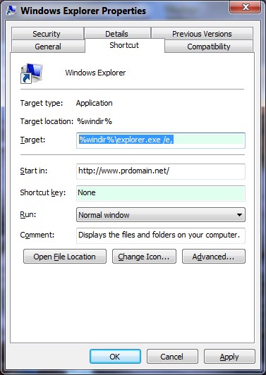 Customizing initial location