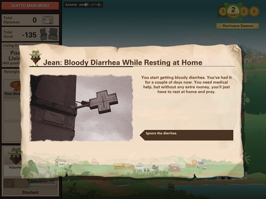 Ayiti screenshot - Jean diarrhea